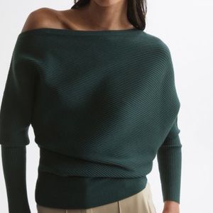 Reiss asymmetric. Drape knitted top